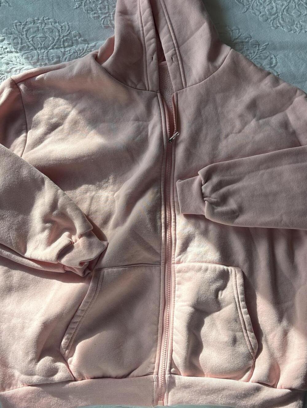 Pink oversized zip up hoodie